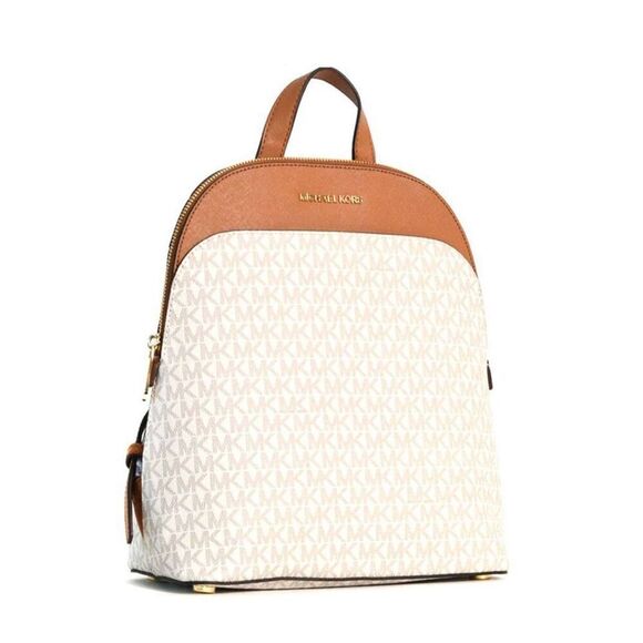Michael Kors Emmy Large Backpack Signature Vanilla Acorn - Picture 1 of 7